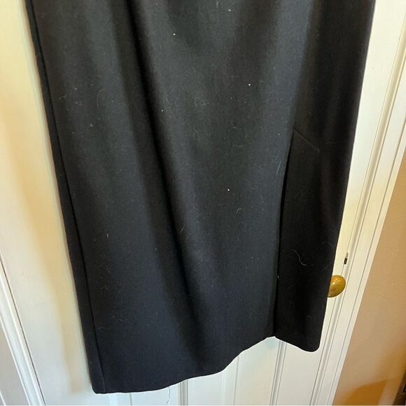 Womens Classic Vtg Isaac Hazan Black Pencil/Straight Skirt 100% Wool Slit Sz 12 - Picture 7 of 8